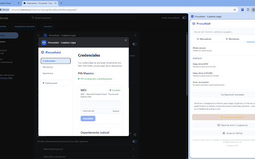 ProcuAsist - Copiloto Legal :: Copiloto legal para abogados argentinos. Auto-login, marcadores rápidos, procuración automática y descarga de expedientes en PDF.