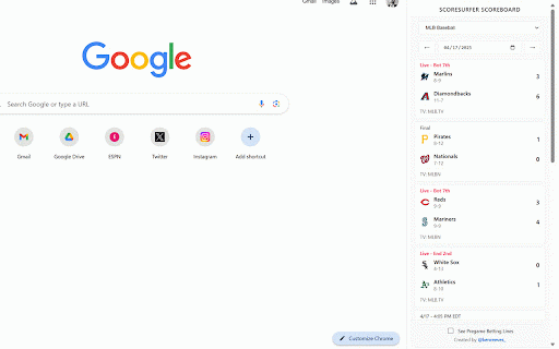 ScoreSurfer - Live Sports Scores in One Click :: View sports scores in one click while browsing.