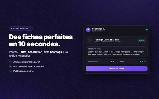 V-Storm — Automatisation pour Vinted :: Republication auto, annonces par IA, négociation, messages aux favoris, bordereaux et compta pour vendeurs Vinted.