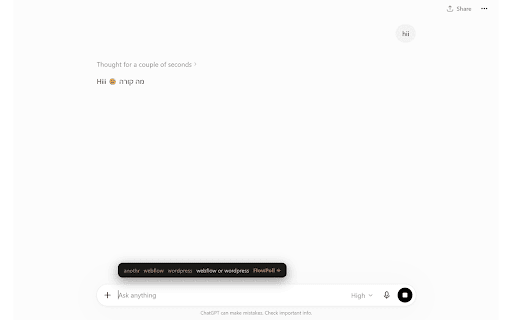 FlowPoll — paid polls while the AI thinks :: Answer a quick paid poll while ChatGPT, Claude, or Gemini is generating. One click, zero interruption.