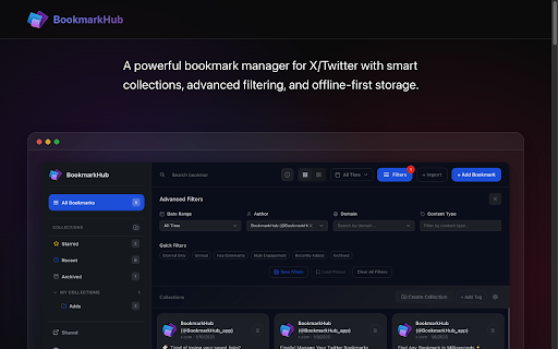 BookmarkHub - Twitter Bookmark Manager :: Import and manage your Twitter/X bookmarks with BookmarkHub's powerful interface