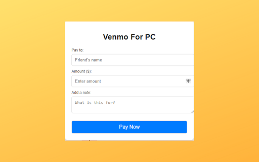 Venmo PC Edition For Surprise! :: Venmo For PC lets you send fake money with funny notes. Enjoy hilarious payment pranks with friends, no real money involved!