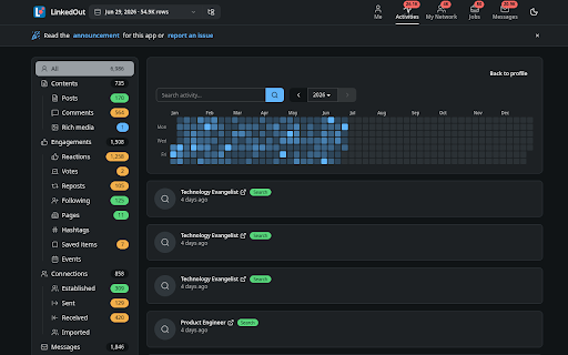 LinkedOut :: Browse your LinkedIn data export locally in the browser.
