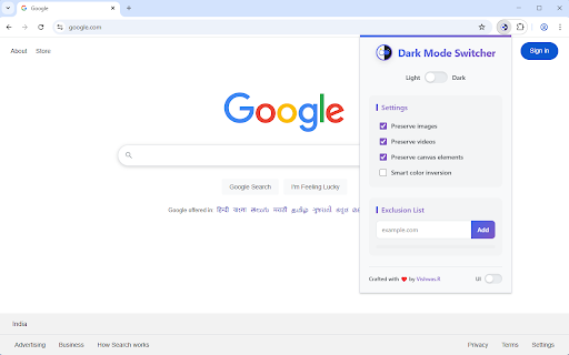 Dark Mode Switcher :: Switch between light and dark themes instantly on any website.