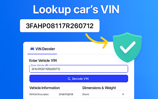 VIN Lookup :: Get car details like recalls, make & model from DMV using our VIN decoder