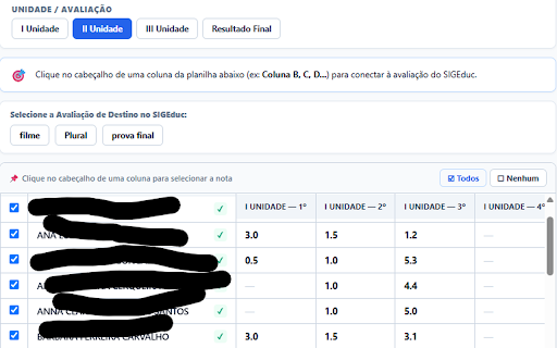 Automatizador SIGEduc :: Lançamento inteligente e automático de notas para o sistema SIGEduc da Secretaria da Educação da Bahia.