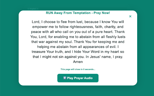 Prayer Shield - Prayers for Porn Addiction :: If you access inappropriate websites, a prayer and audio will automatically appear to support your self-control.