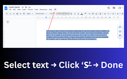 Google Docs Strikethrough Button :: Add a one-click strikethrough button to Google Docs. Select text and toggle strikethrough instantly—no shortcuts to remember.