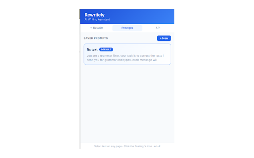 Rewritely :: AI-powered writing assistant — fix grammar, rewrite text, and transform your writing directly in any input field.