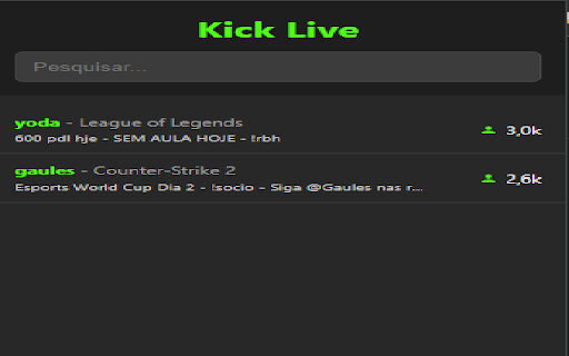 Kick Online Tracker :: Add your favorite Kick channels and see when they are online.