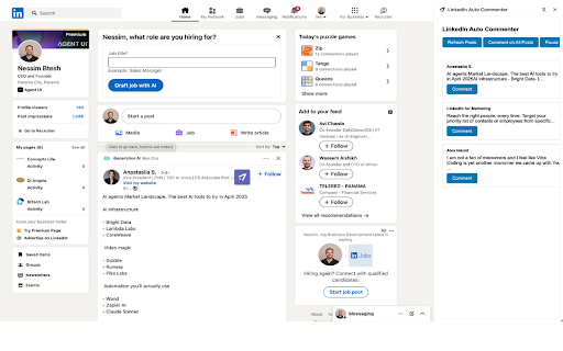 LinkedIn Auto Commenter :: Automatically adds predefined comments to LinkedIn posts.