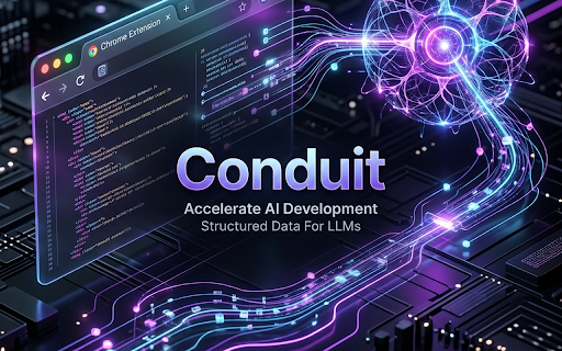 Conduit — The AI Data Bridge :: Structured browser data for AI agents. All data stays local on your machine with zero cloud dependencies.