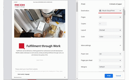 Ricoh Cloud Print :: Ricoh Cloud Print for ChromeOS