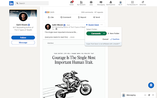 Super Post Saver – Smart Bookmark Tool for LinkedIn™ Posts :: Save LinkedIn™ posts into folders. Organize your inspiration with Super Save.