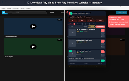 Video Downloader From Anywhere™ :: Download videos from popular video websites quickly and easily. Save the most popular video formats like mp4 and m3u8.