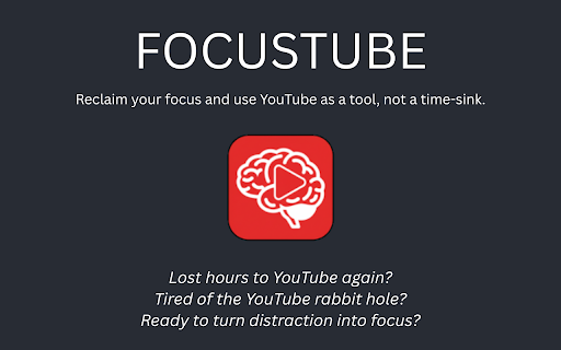 FocusTube :: A focused, distraction-free YouTube. With timers, focus hours and time tracking.