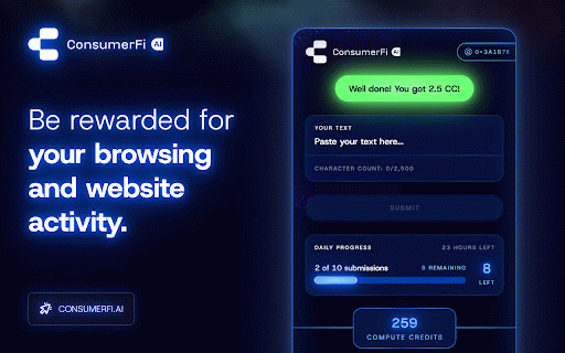 ConsumerFi App – Earn Rewards for Browsing the Internet :: Earn rewards for web browsing. Complete daily tasks, share content, and watch your credits grow. Privacy-first and easy to use.