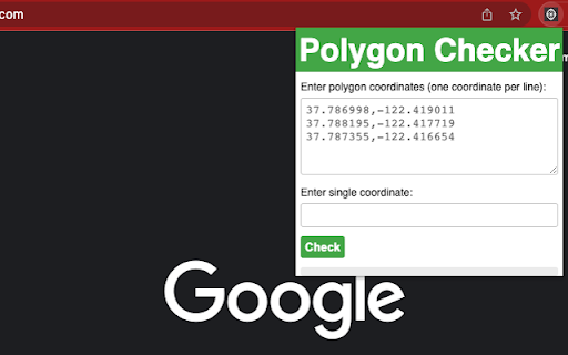 Polygon Checker :: Checks if a coordinate is within a polygon.