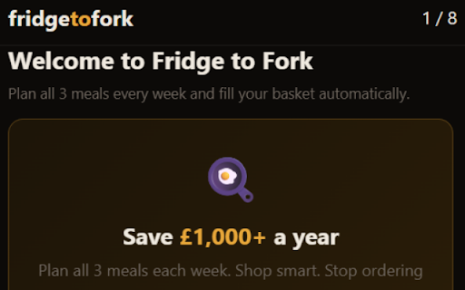 Fridge to Fork :: Plan meals, build your shopping list, and fill your supermarket basket automatically.