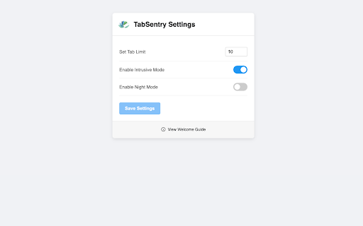 TabSentry :: A Chrome extension to manage tabs and stay focused.