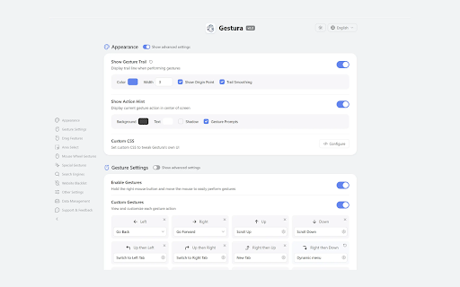 Gestura - Mouse Gestures :: Mouse gestures make your life easier — with smart menus made for GitHub, YouTube, Amazon & co. Fast & 100% private!