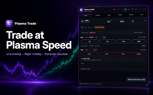 Plasma Trade :: A fast, data-rich Solana trading companion for supported terminals.