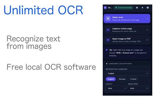 Unlimited OCR — Free & Private OCR Reader :: Copy text from screenshots, images, and PDFs with private OCR that runs entirely on your device.