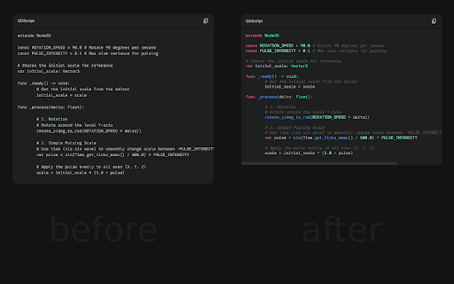 Gemini GDScript Highlighter :: Adds syntax highlighting for GDScript code on gemini.google.com