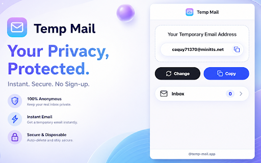 Temp Mail - Free Disposable Temporary Email :: Free disposable temporary email browser extension