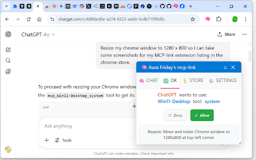 MCP Link :: 🧠 Let your favorite AI websites use tools! Connects any SSE MCP (Model Context Protocol) server up to ChatGPT, Claude, etc.