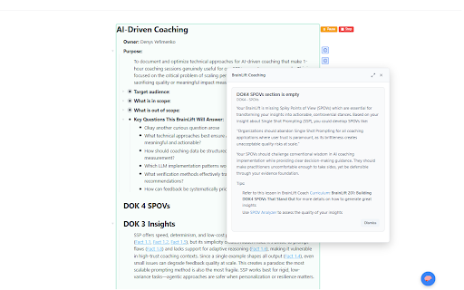 BrainLift Live Coaching :: Enhance productivity by offering personalized coaching feedback from BrainLift Coach directly within your WorkFlowy document to…