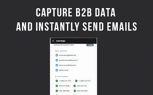 Cold Snipe: B2B Email Extractor & AI Cold Emailer - ChatGPT, Gemini, Claude :: Extract emails, phone numbers, and social profiles from any website and send ai powered emails using Chatgpt, Gemini, or Claude.