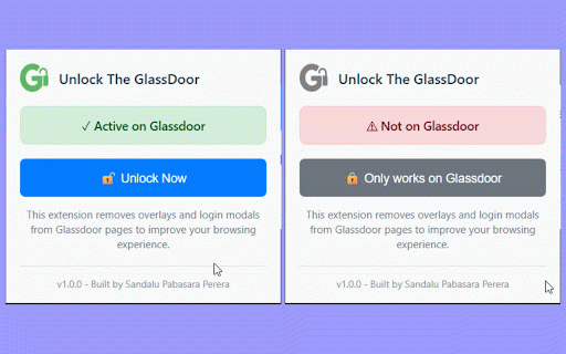 Unlock The GlassDoor :: Removes overlays and login modals from Glassdoor to improve browsing experience