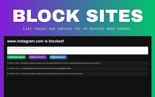 Block Sites :: Block distracting sites for the user