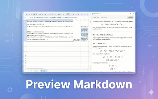 Sheet Viewer :: Auto-render markdown from Lark Sheet/Google Sheets/Tencent Docs cells in the side panel.