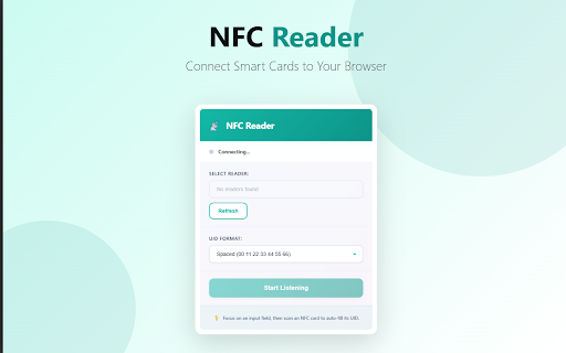 NFC Reader :: Read NFC-A cards from USB reader and auto-fill input fields