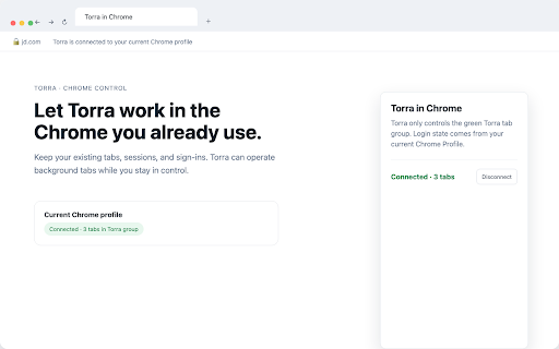 Torra in Chrome :: Lets Torra operate background tabs in your current Chrome profile.