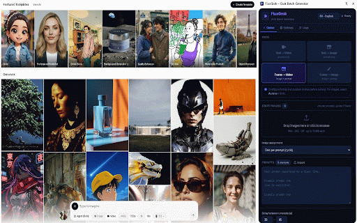 FluxGrok – Grok Batch Generator :: Automate bulk image & video generation on Grok.com. Queue prompts, attach reference images, and download everything automatically.