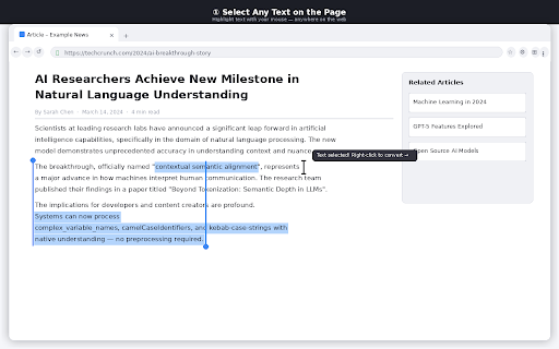 Text Case Converter :: Convert selected text case via right-click menu