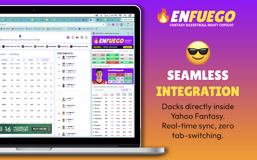 ENFUEGO Monte Carlo Draft Optimizer for Yahoo Fantasy Basketball :: Live Monte Carlo draft optimizer for Yahoo Fantasy Basketball. Real-time sync, 9-cat H2H matchup sims & dynamic auction values.