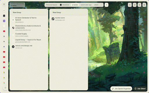 Shiori :: A calm new-tab workspace for organizing tabs, bookmarks, notes, tasks, and focused work.