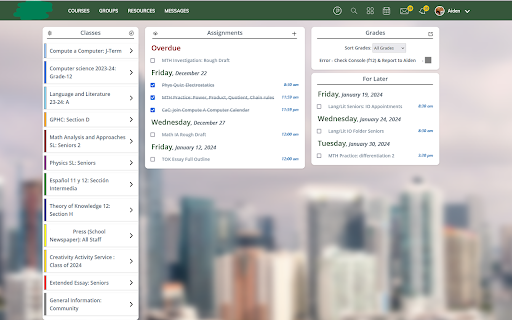 Powerology :: Visually modifies the Post Oak Schoology page to look and act more like Powerschool
