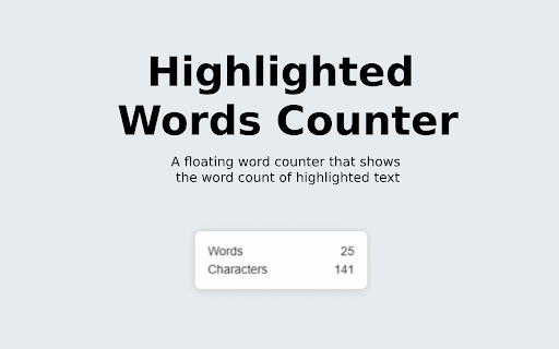 Highlighted Words Counter :: A floating word counter that shows the word count of highlighted text