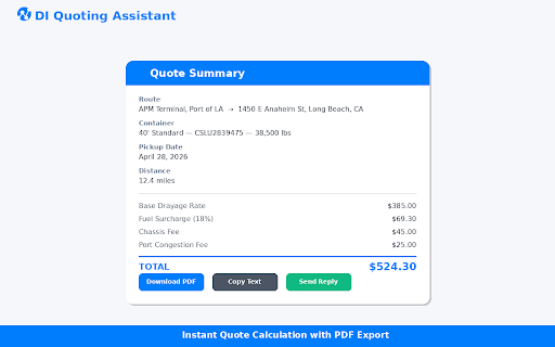 DI Quoting Assistant :: Extract shipping quotes from Gmail & Outlook emails — AI parsing, rate calculation, and PDF generation.