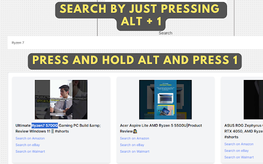 Search on Amazon - Effortless Product Search on Amazon - Amazon Search :: Search on Amazon: Quickly search products on Amazon (Alt + 1), supports 19 sites. Boost productivity & save time!
