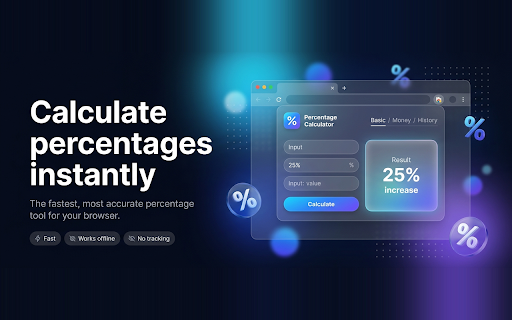 Percentage Calculator :: Fast percentage calculator with percent change, discounts, tax, tips, history, themes, and copy buttons.