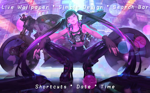 Girl Biker From Cyberpunk Live Wallpaper :: Bring the high-octane world of Cyberpunk to your browser with this Chrome extension, featuring a stunning wallpaper of a Girl Biker