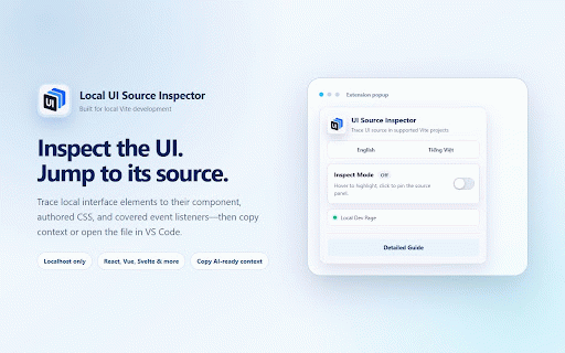 Local UI Source Inspector :: Inspect local Vite UI source, matched CSS, and JS listeners, then copy context for Codex or open files in VS Code.