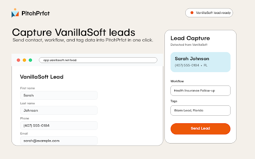 PitchPrfct Lead Capture :: Capture leads from VanillaSoft and send directly to PitchPrfct.