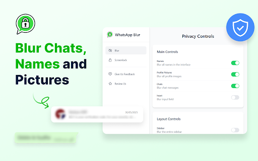 WhatsApp Blur: Blur names and lock your screen :: Blur your chats, contacts, and more. Lock your screen with a password. Keep your conversations private from others at public places.